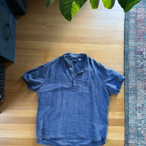 J. Crew Indigo Casual Button Down Shirt - Picture 1 of 7